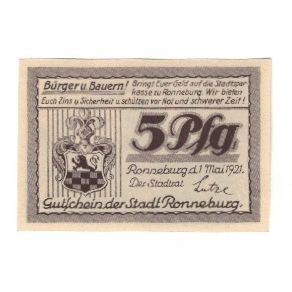 Banknote, Germany, Ronneburg Stadt, 5 Pfennig, Batiment, 1921, 1921-05-01