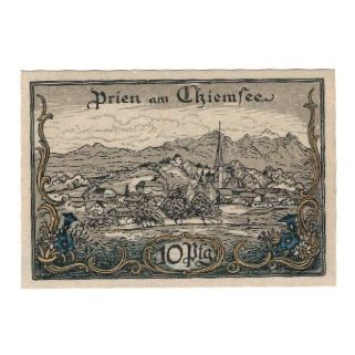 Banknote, Germany, Prien Gemeinde, 10 Pfennig, paysage, 1920, 1920-12-01