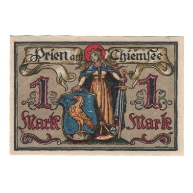 Banknote, Germany, Prien Gemeinde, 1 Mark, personnage, 1920, 1920-12-01