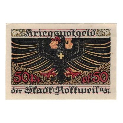 Banknote, Germany, Rottweil a.N. Stadt, 50 Pfennig, oiseau, 1918, 1918-12-31