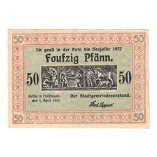 Banknote, Germany, Ruhla Stadte, 50 Pfennig, personnage 1, 1922, AU(55-58)