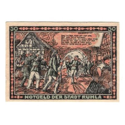 Geldschein, Deutschland, Ruhla Stadte, 50 Pfennig, personnage 2, 1922, VZ