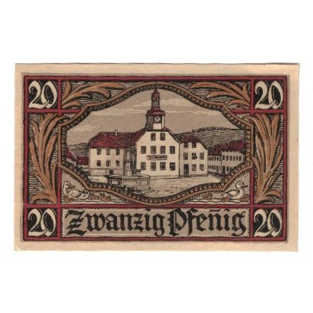 Banknote, Germany, Remda Stadt, 20 Pfennig, Batiment, 1921, 1921-07-01