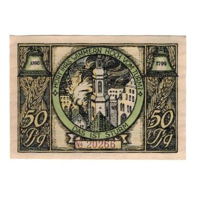 Banconote, Germania, Rudolstadt Stadt, 50 Pfennig, Batiment, 1922, 1922-01-01