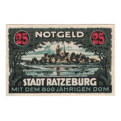 Banknote, Germany, Ratzeburg Stadt, 25 Pfennig, paysage, undated (1921)