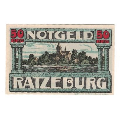 Banknote, Germany, Ratzeburg Stadt, 50 Pfennig, paysage, undated (1921)
