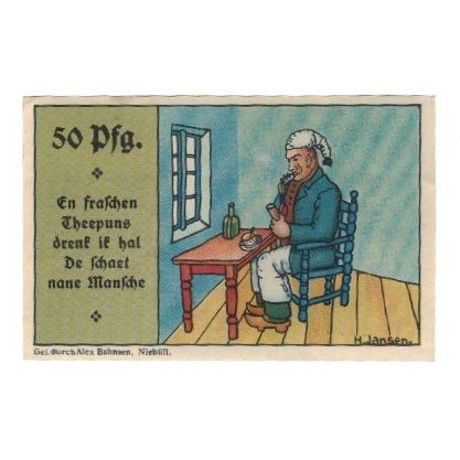 Banknote, Germany, Niebüll Gemeinde, 50 Pfennig, personnage, 1920, 1920-04-20