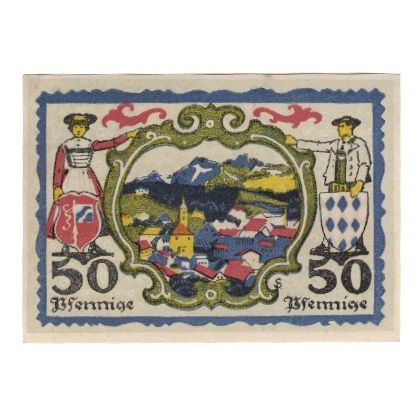 Banconote, Germania, Miesbach Stadt, 50 Pfennig, personnage, 1920, 1920-12-29