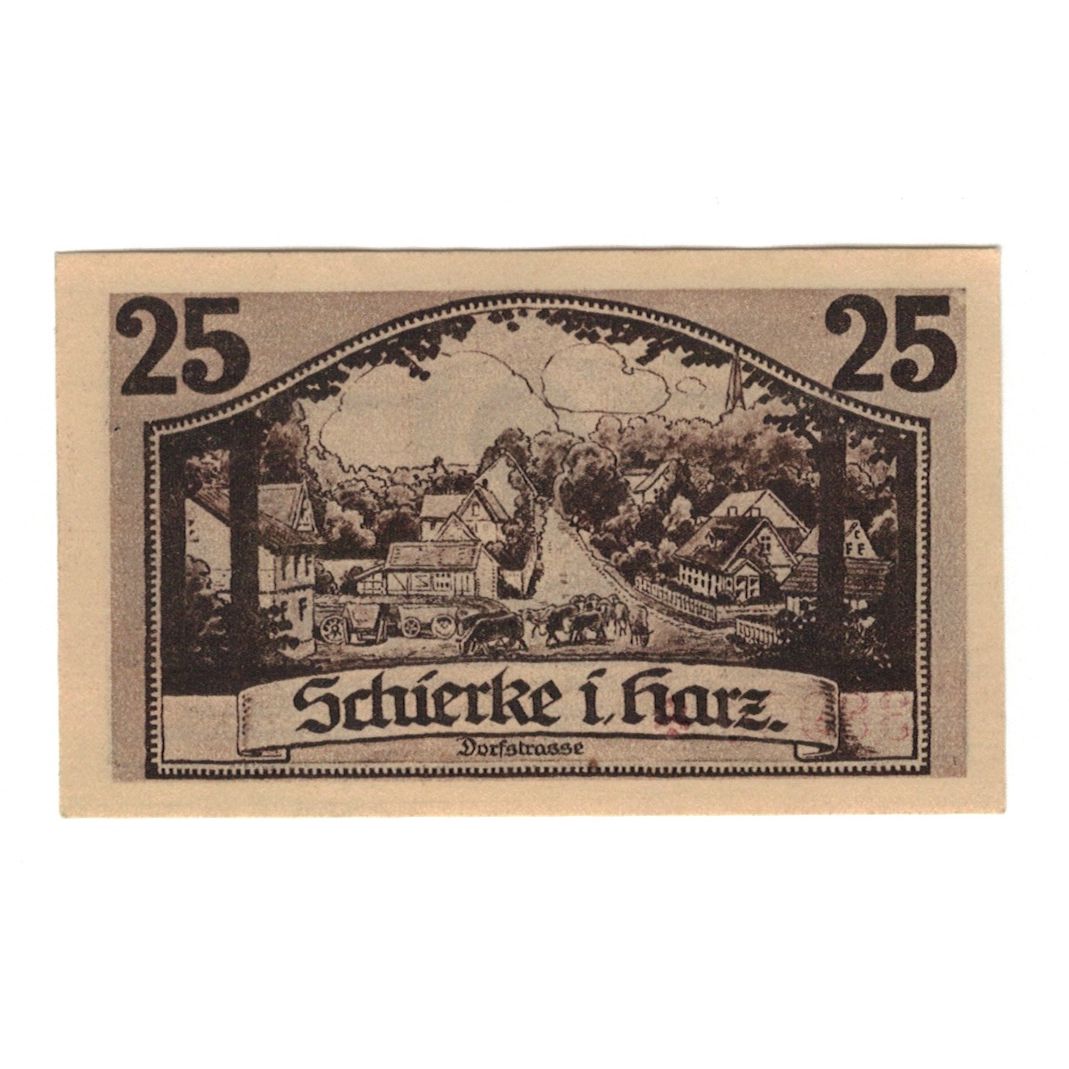 Banknote, Germany, Schierke im Harz Gemeinde, 25 Pfennig, paysage 1, 1921