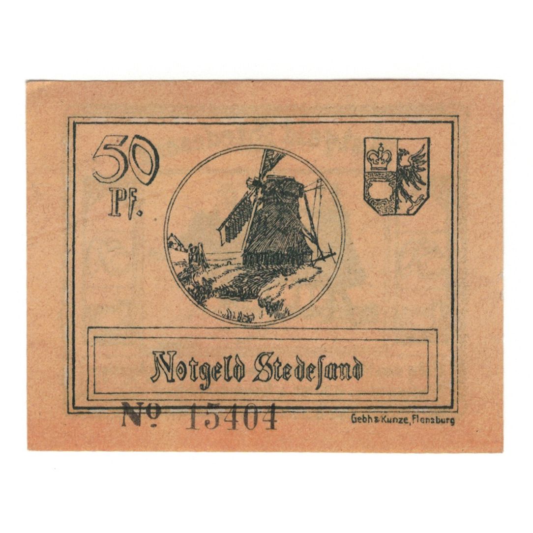 Banknote, Germany, Stedesand Gemeinde, 50 Pfennig, moulin, 1920, 1920-10-10