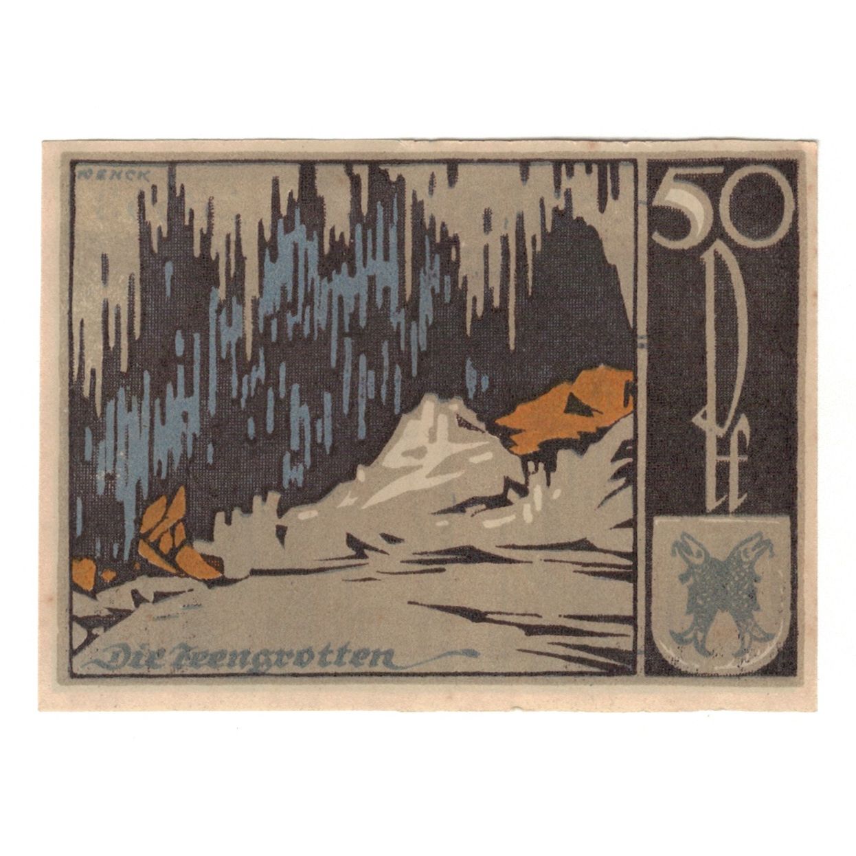 Geldschein, Deutschland, Saalfeld Stadt, 50 Pfennig, paysage, 1921, 1921-04-15