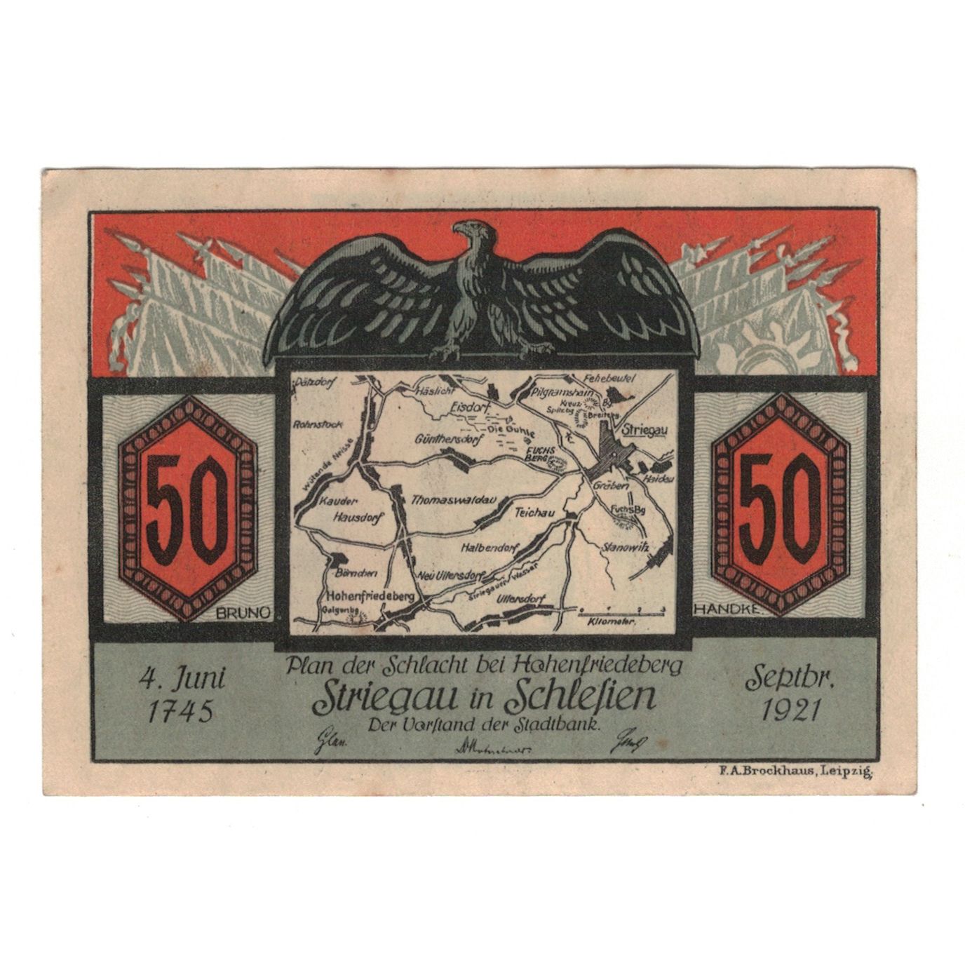 Banknote, Germany, Striegau Stadt, 50 Pfennig, personnage 1, 1921 (1922)