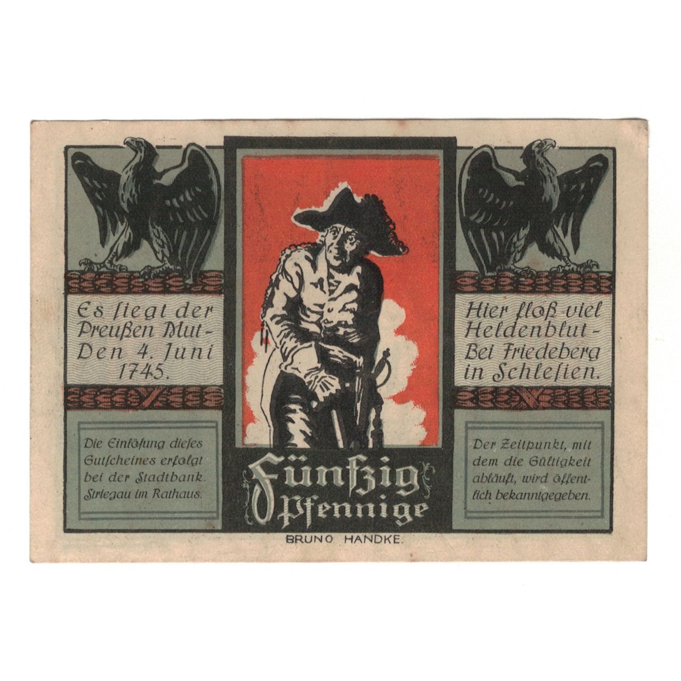 Banknote, Germany, Striegau Stadt, 50 Pfennig, personnage 1, 1921 (1922)