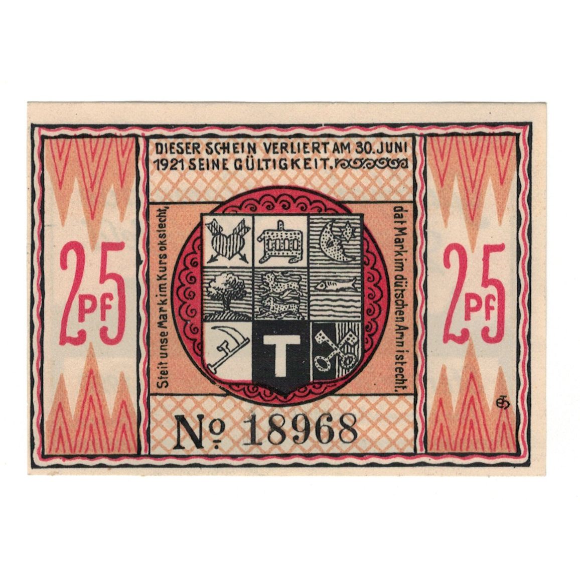 Banknote, Germany, Steinfeld Gemeinde, 25 Pfennig, paysage, 1921, 1921-06-30