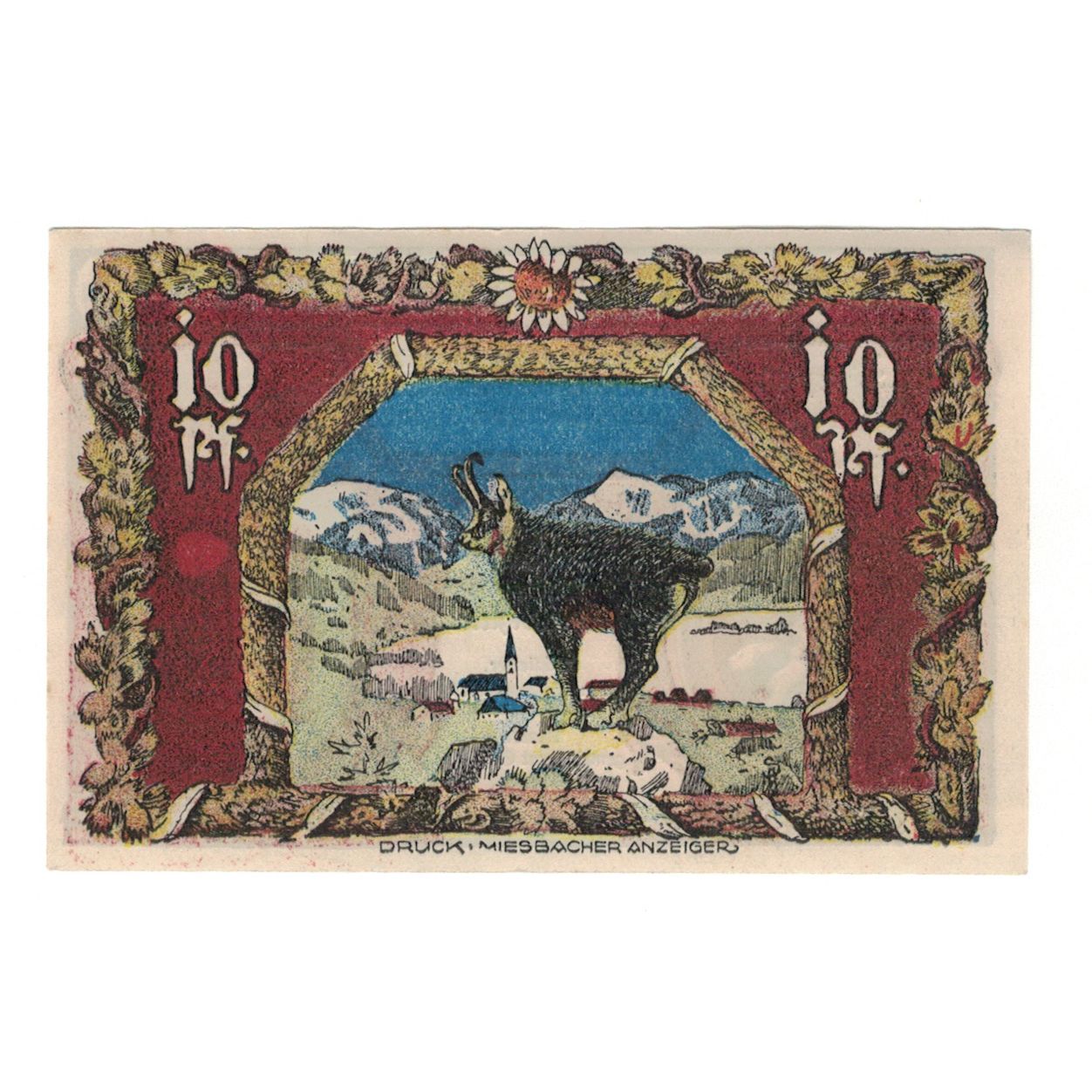 Banknote, Germany, Schliersee Marktgemeinde, 10 Pfennig, animal, 1921