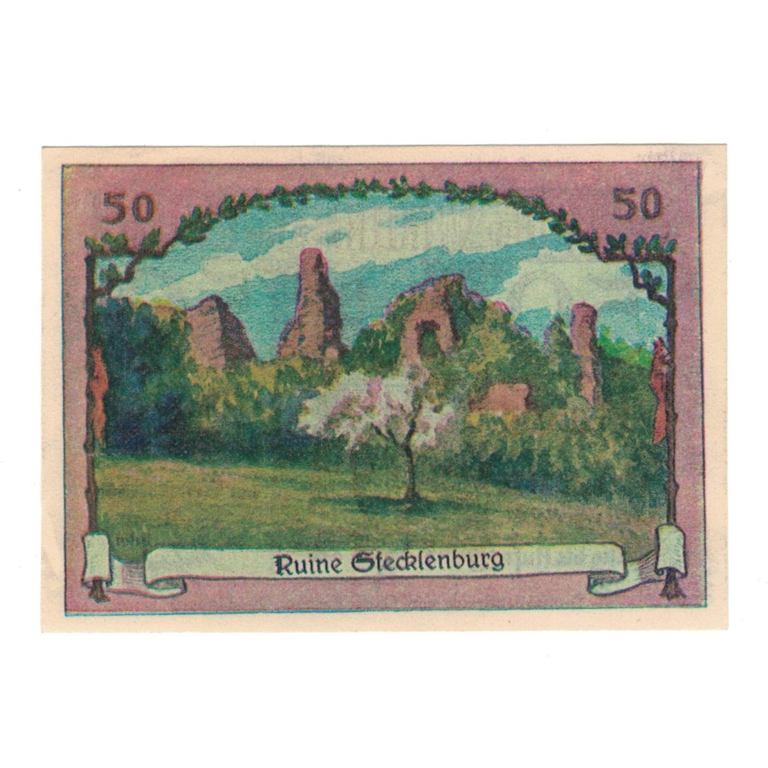 Banknote, Germany, Stecklenberg Gemeinde, 50 Pfennig, paysage 1, 1921
