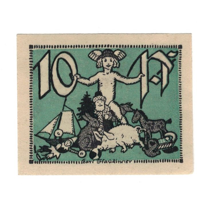 Banknote, Germany, Sonneberg Stadt, 10 Pfennig, personnage, 1921, 1921-01-21
