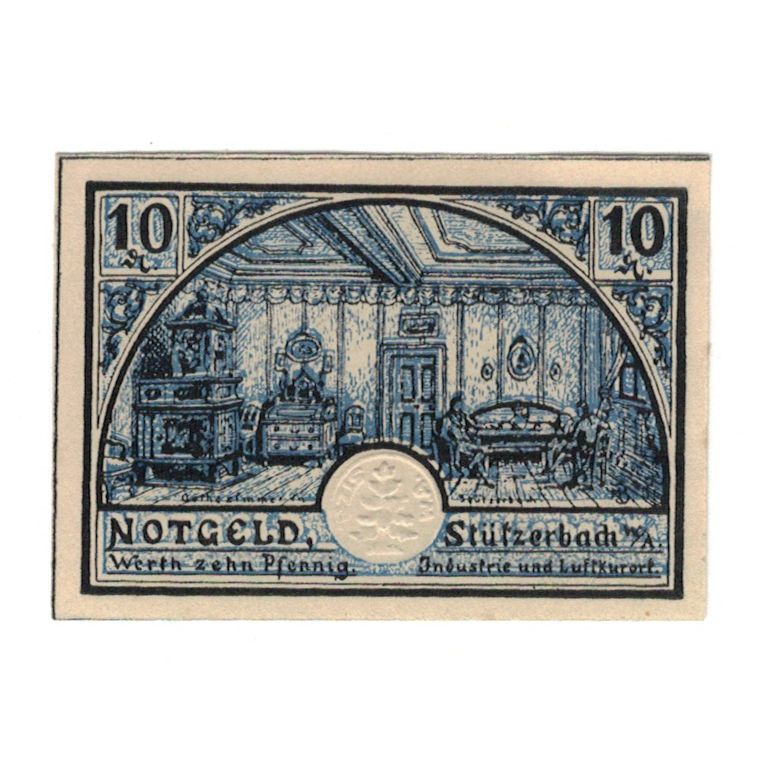 Banknote, Germany, Stützerbach Weimarischer Anteil Gemeinde, 10 Pfennig