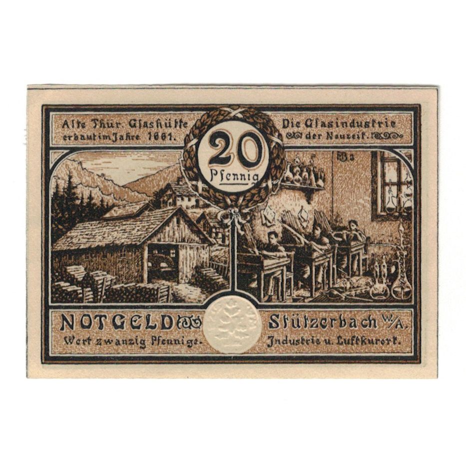 Banknote, Germany, Stützerbach Weimarischer Anteil Gemeinde, 20 Pfennig