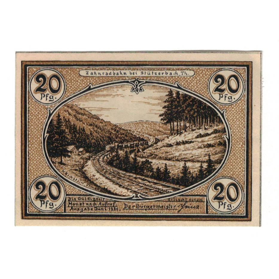 Banknote, Germany, Stützerbach Weimarischer Anteil Gemeinde, 20 Pfennig