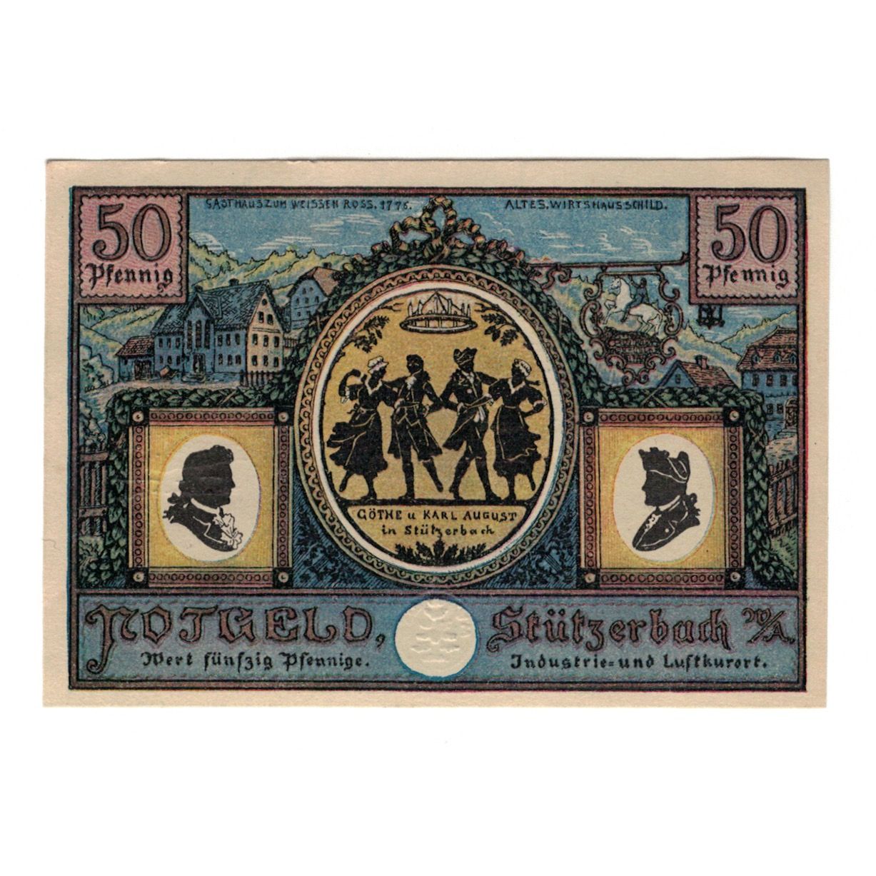 Banknote, Germany, Stützerbach Weimarischer Anteil Gemeinde, 50 Pfennig