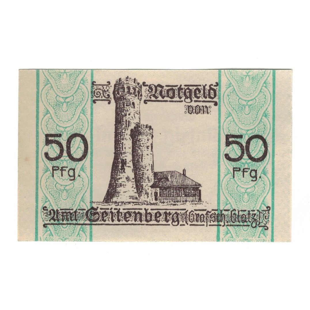 Banknote, Germany, Seitenberg Grafsch Glatz Amt, 50 Pfennig, Batiment, 1920