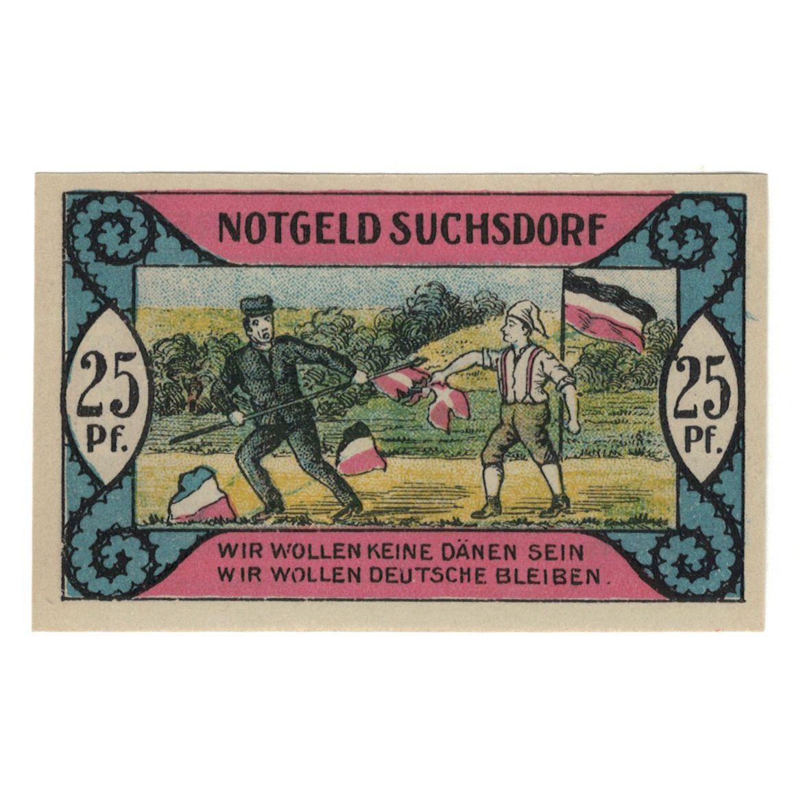Geldschein, Deutschland, Suchsdorf Gemeinde, 25 Pfennig, personnage, 1921