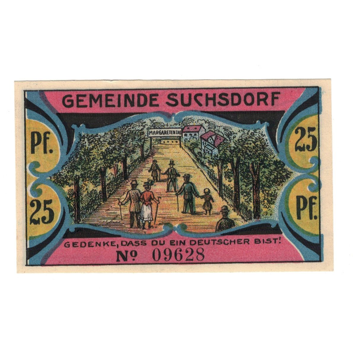 Banknote, Germany, Suchsdorf Gemeinde, 25 Pfennig, Restaurant Margaretental