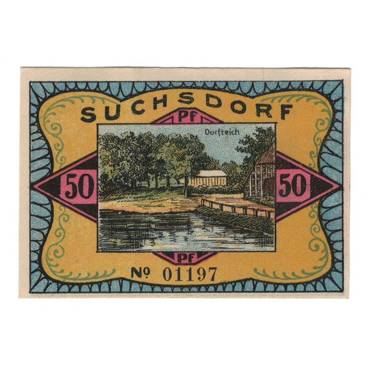 Banknote, Germany, Suchsdorf Gemeinde, 50 Pfennig, paysage, 1921, 1921-08-31