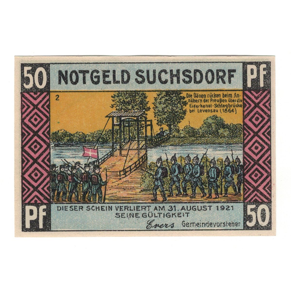Banknote, Germany, Suchsdorf Gemeinde, 50 Pfennig, pont, 1921, 1921-08-31