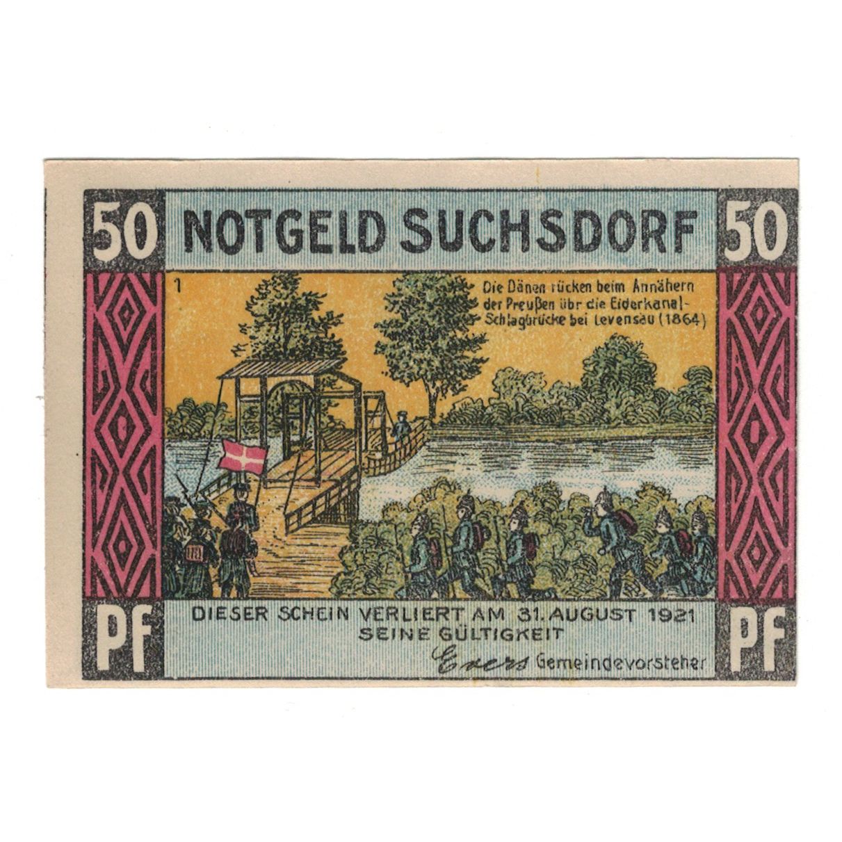 Banknote, Germany, Suchsdorf Gemeinde, 50 Pfennig, arbre, 1921, 1921-08-31