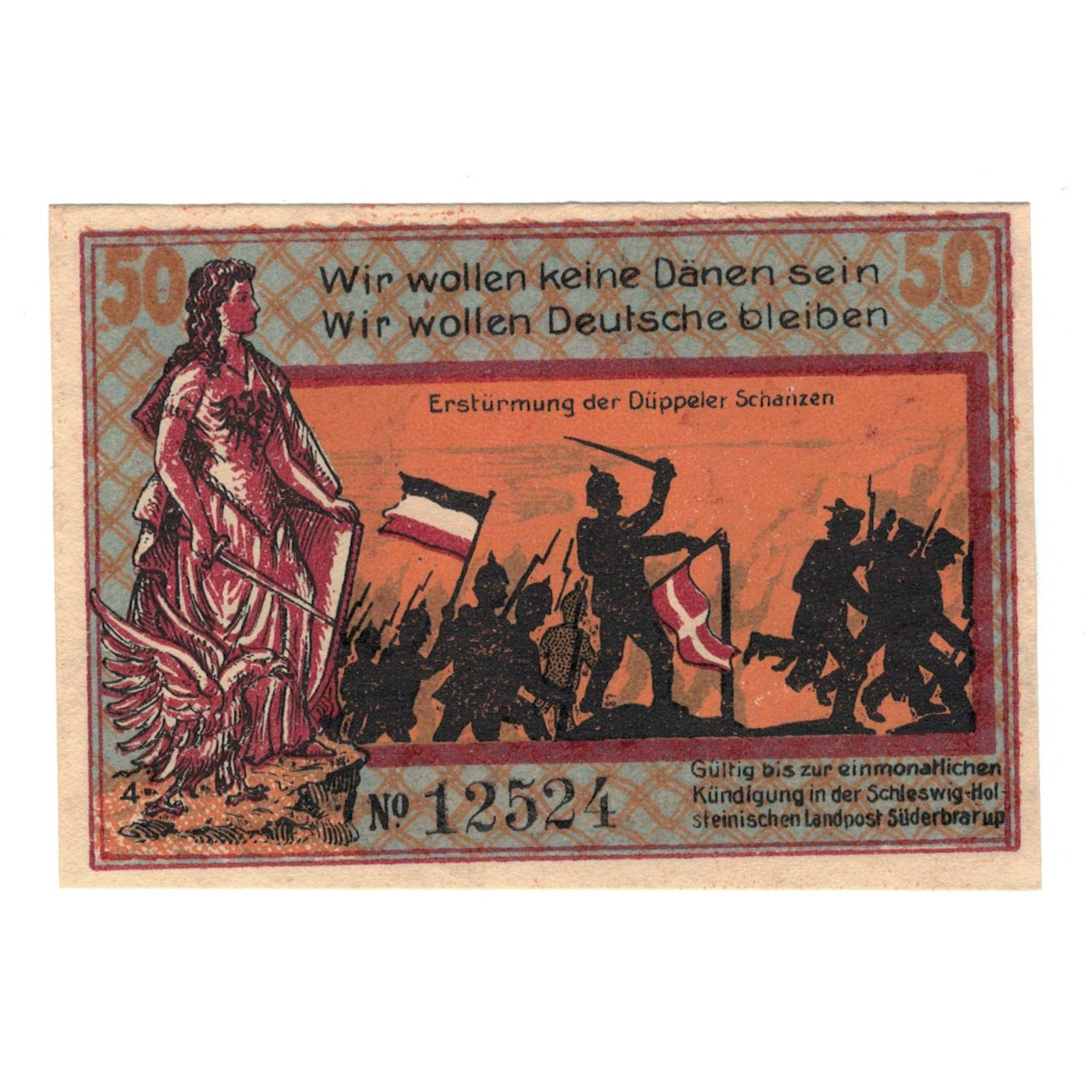 Banknote, Germany, Süderbrarup Gemeinde, 50 Pfennig, personnage 5, 1921