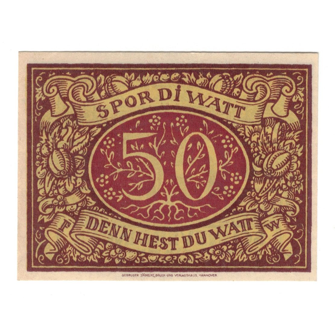 Banknote, Germany, Schneverdingen Sparkasse, 50 Pfennig, valeur faciale, 1922