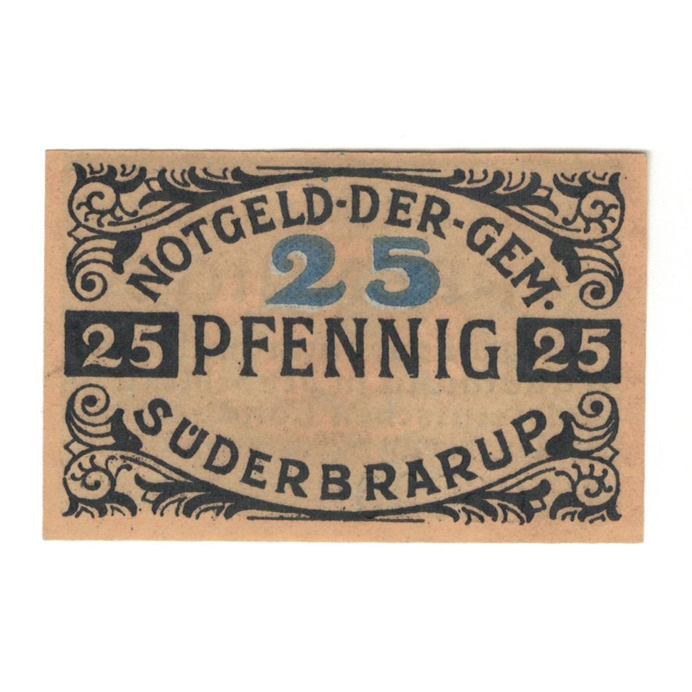 Banknote, Germany, Süderbrarup Gemeinde, 25 Pfennig, Texte, 1920, AU(55-58)