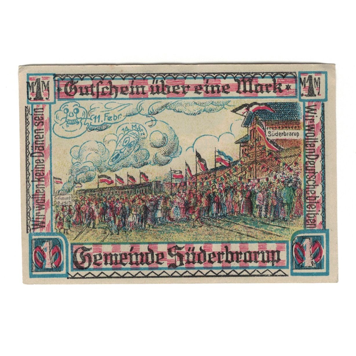 Banknote, Germany, Süderbrarup Gemeinde, 1 Mark, personnage, 1920, AU(55-58)