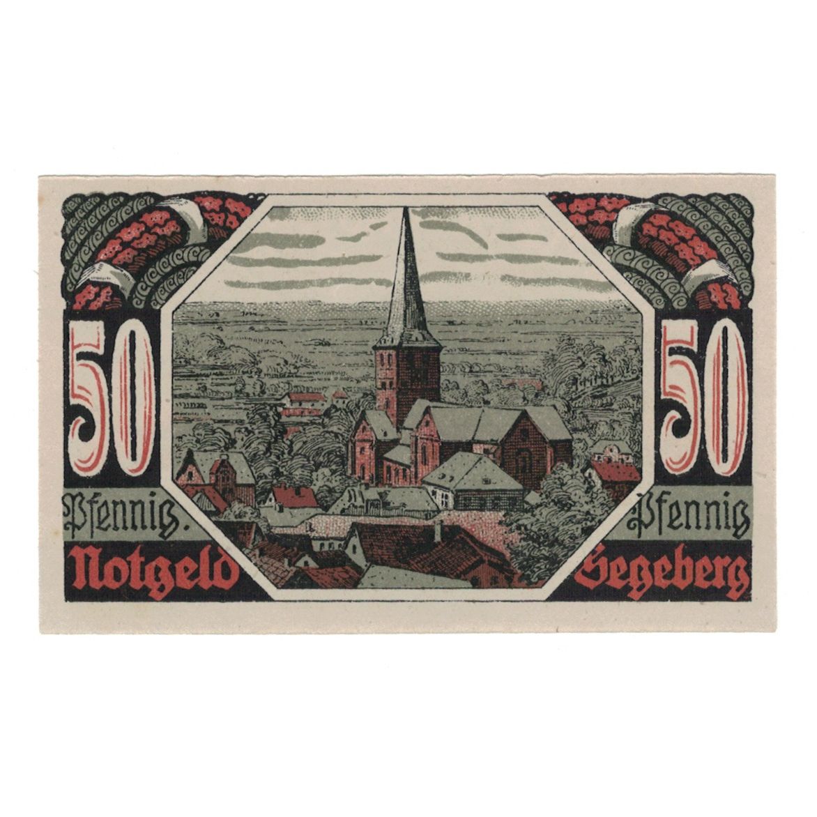 Banknote, Germany, Segeberg Spar und Leihkasse der Stadt, 50 Pfennig, paysage
