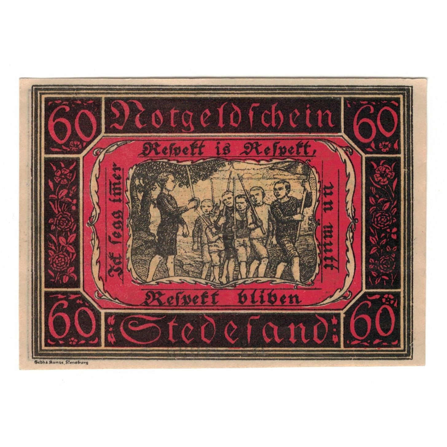 Banknote, Germany, Stedesand Gemeinde, 60 Pfennig, personnage, 1920, 1920-10-10