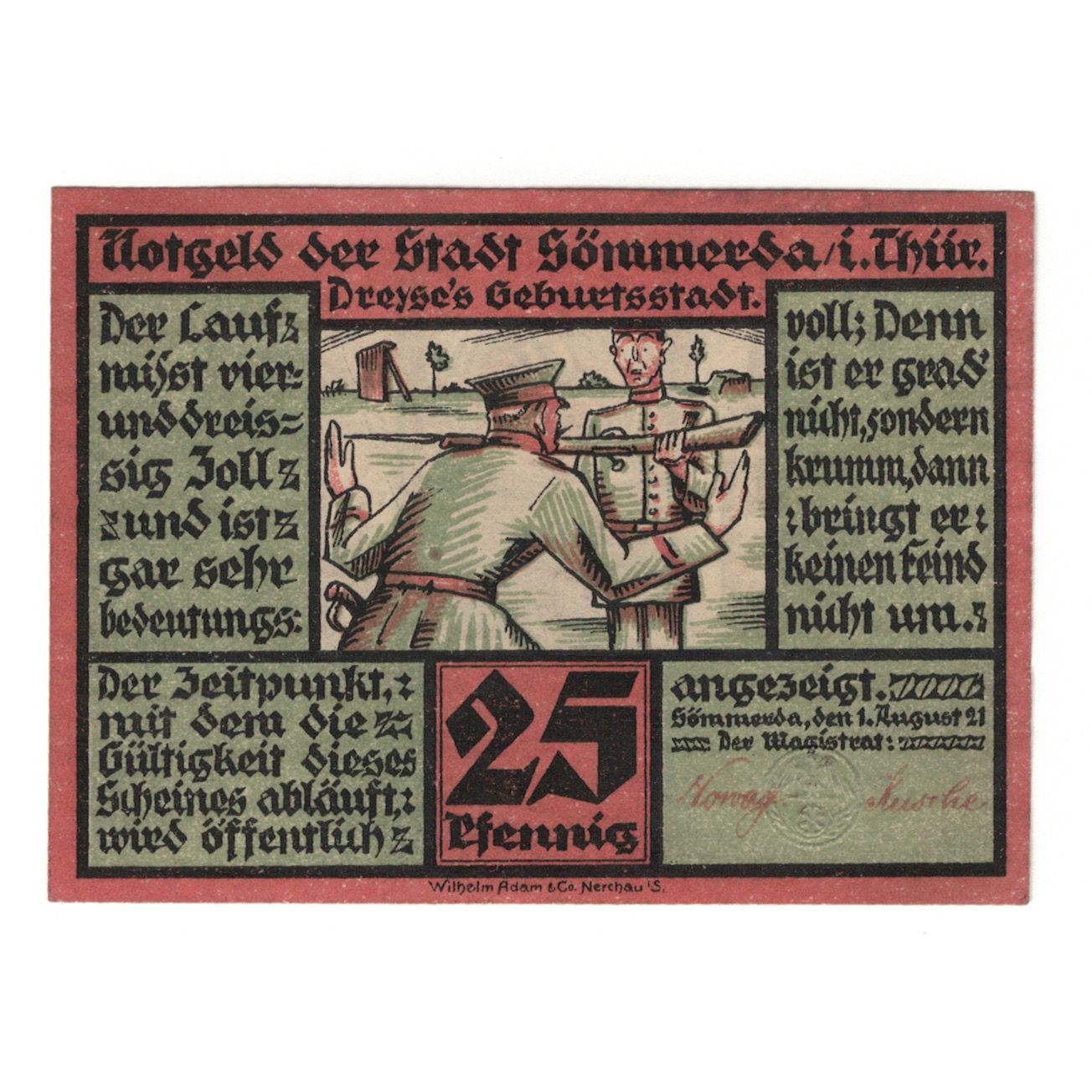 Banknote, Germany, Sömmerda Stadt, 25 Pfennig, Eglise, 1921, 1921-08-01