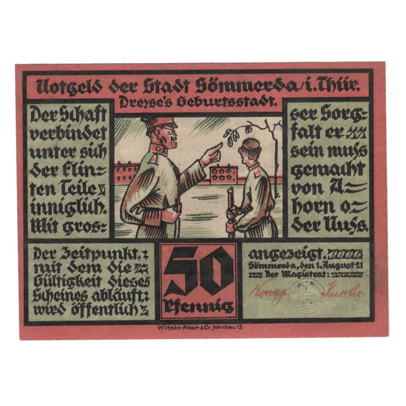 Banknote, Germany, Sömmerda Stadt, 50 Pfennig, Batiment, 1921, 1921-08-01