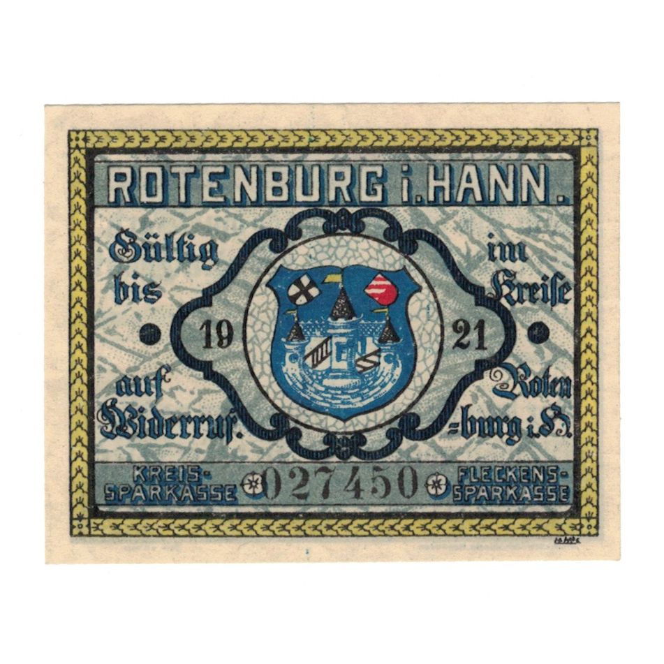 Banknote, Germany, Rotenburg i Hann Kreissparkasse und Fleckenssoarkasse, 25