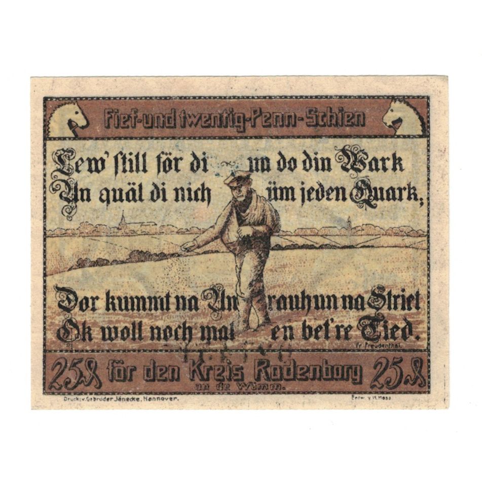 Banknote, Germany, Rotenburg i Hann Kreissparkasse und Fleckenssoarkasse, 25