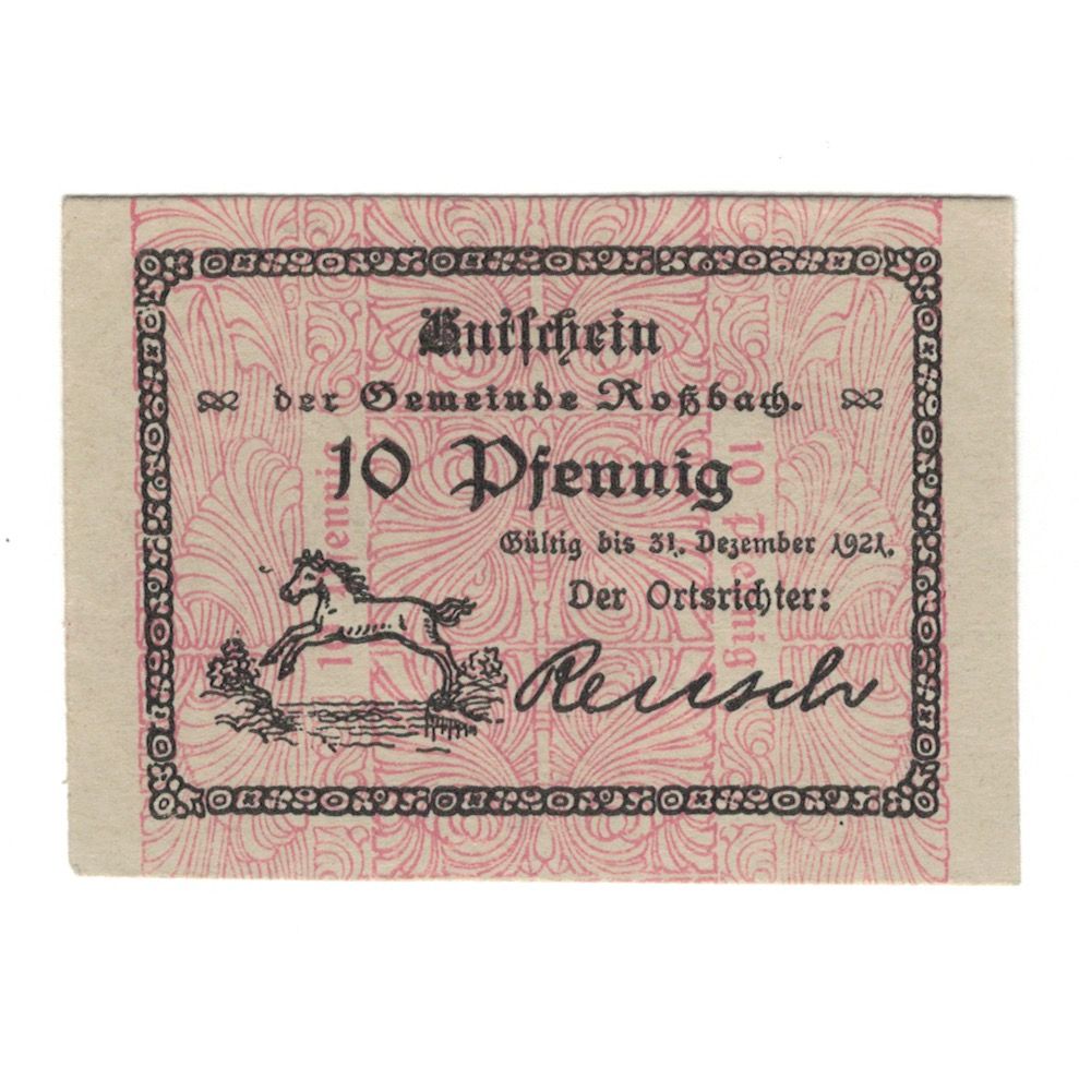 Banknote, Germany, Roßbach Gemeinde, 10 Pfennig, N.D, 1921, 1921-12-31