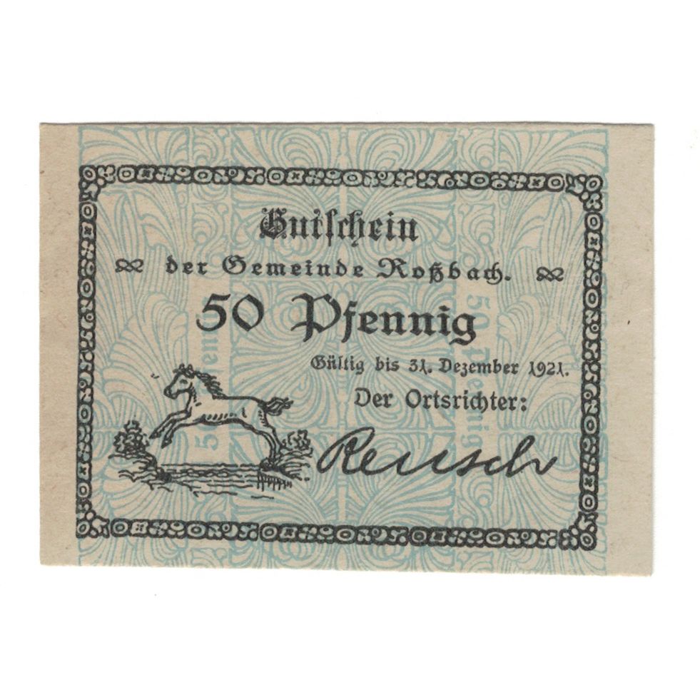Banknote, Germany, Roßbach Gemeinde, 50 Pfennig, N.D, 1921, 1921-12-31