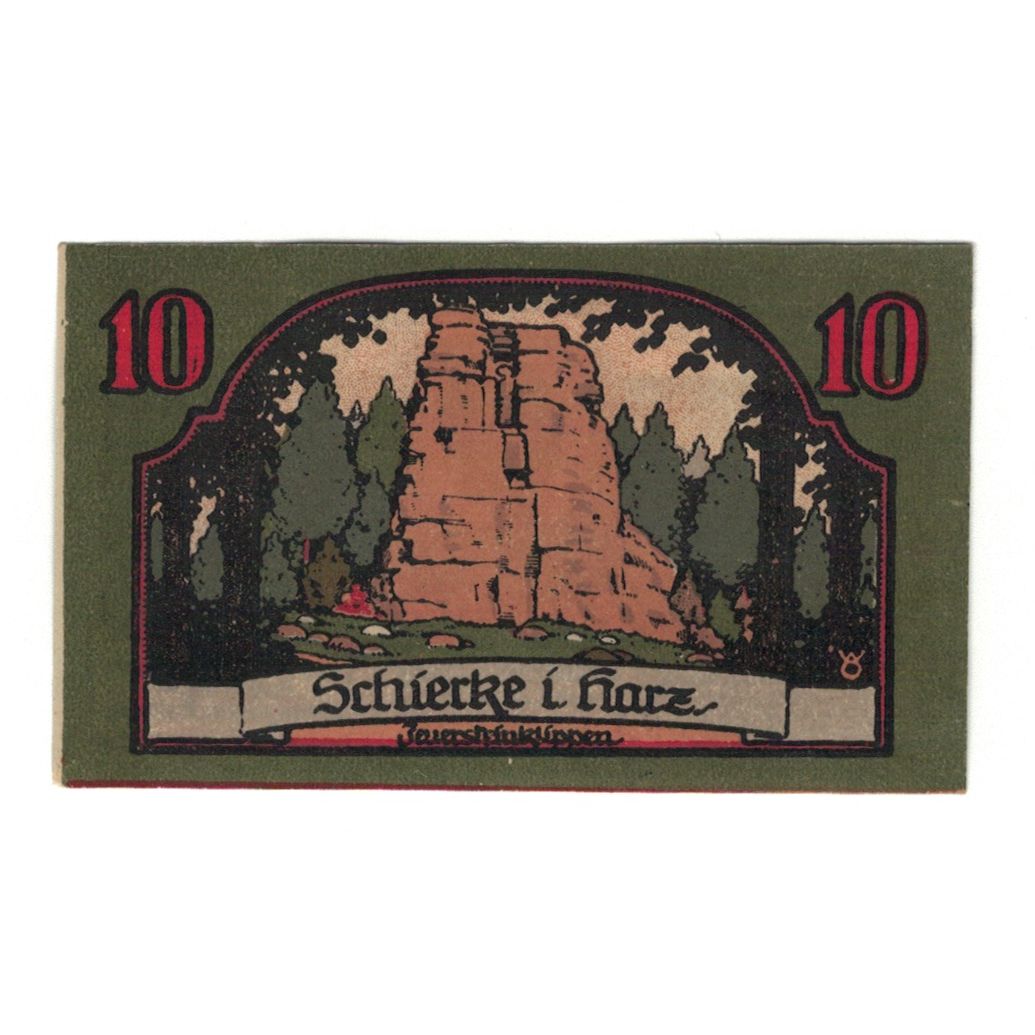 Banknote, Germany, Schierke im Harz Kurverwaltung, 10 Pfennig, paysage 1, 1921