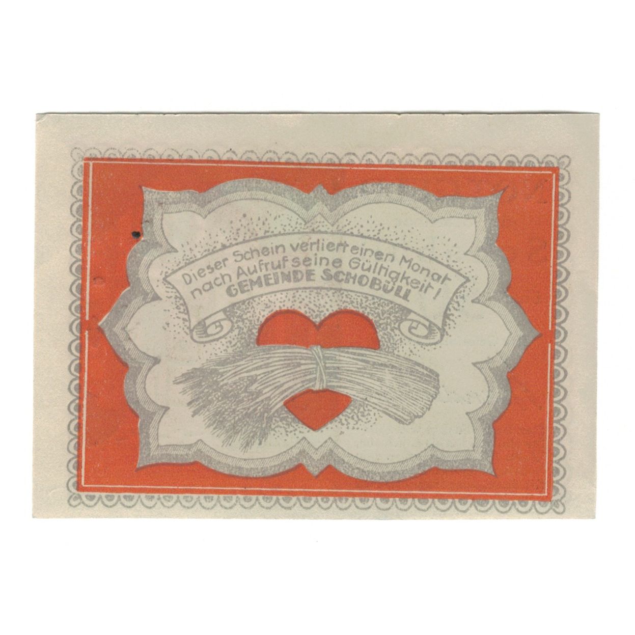Banknot, Niemcy, Schobüll Gemeinde, 50 Pfennig, Texte, undated (1921)