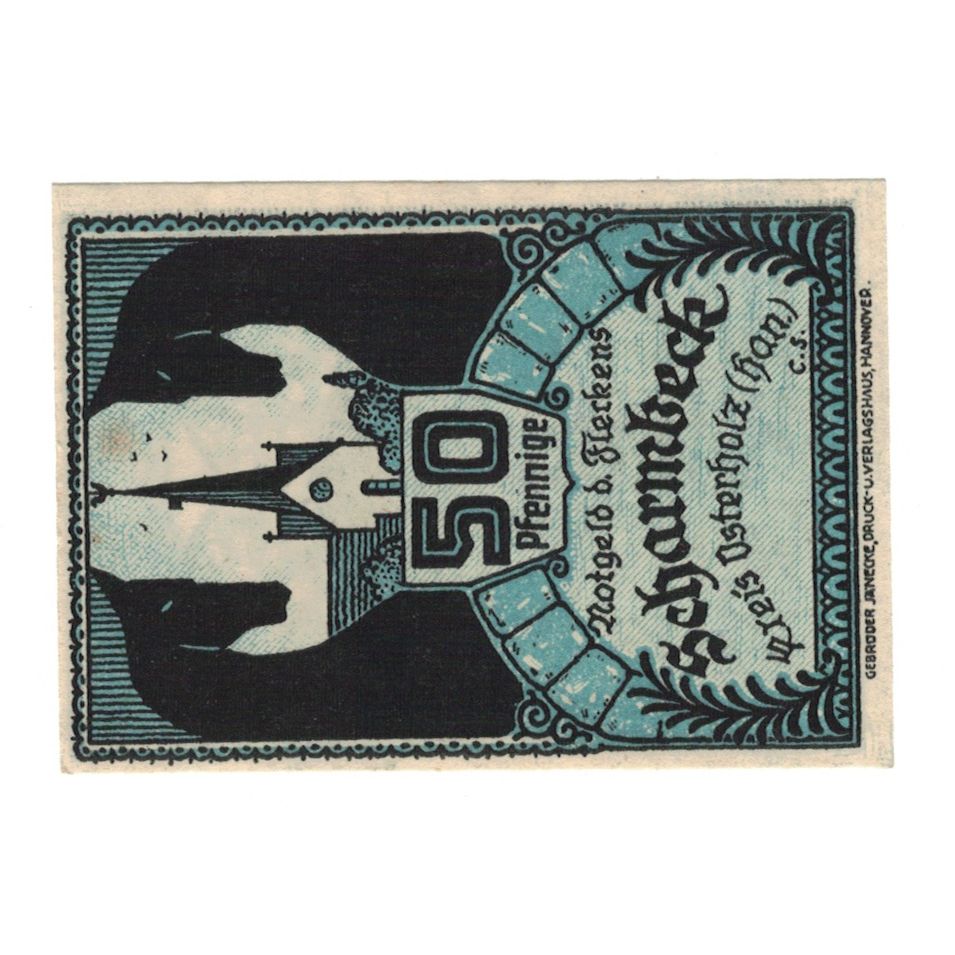 Banknote, Germany, Scharmbeck Stadt, 50 Pfennig, Blason, 1923, 1923-12-31