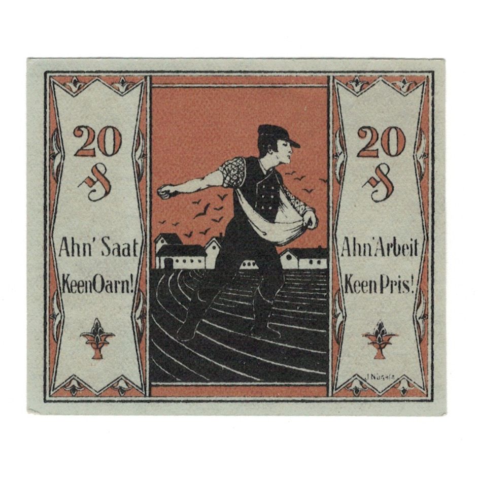 Geldschein, Deutschland, Tonndorf Lohe Gemeinde, 20 Pfennig, personnage, 1921