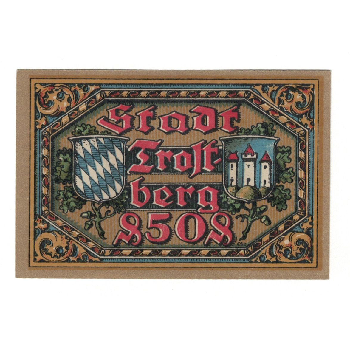 Banknote, Germany, Trostberg Stadt, 50 Pfennig, Batiment, 1920, AU(55-58)
