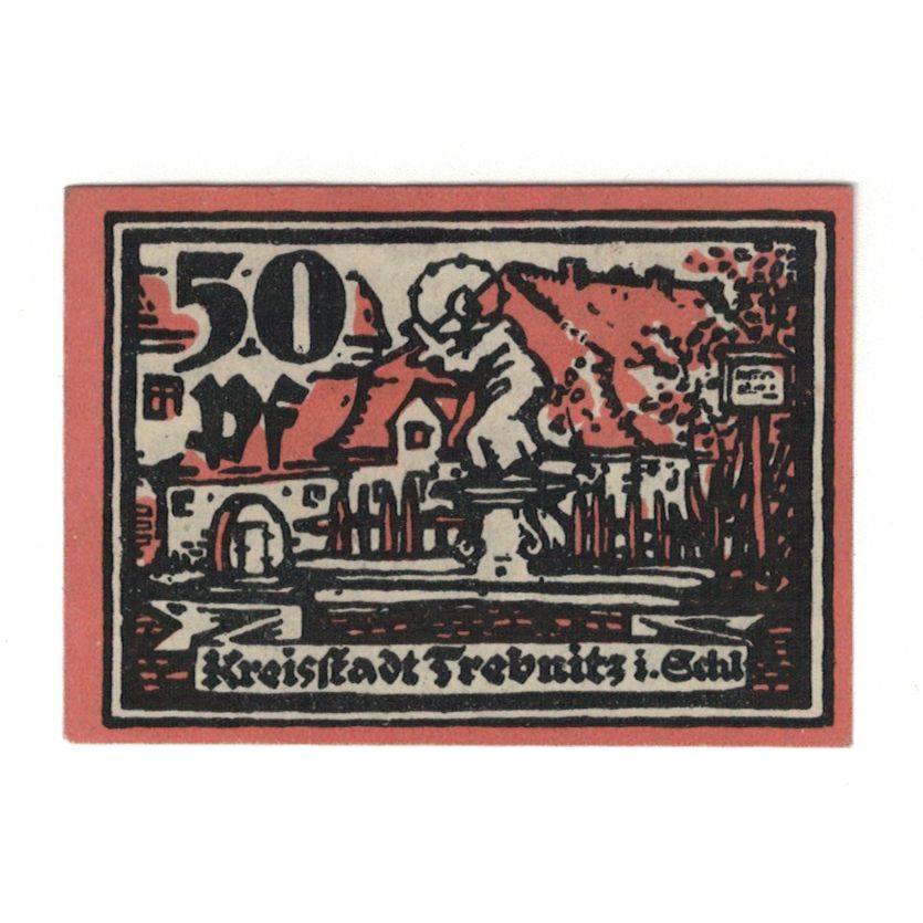 Banknote, Germany, Trebnitz Stadt, 50 Pfennig, Monument, 1920, 1920-11-05