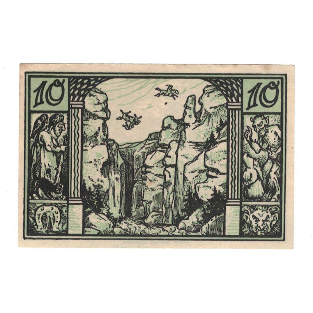 Banknot, Niemcy, Thale a.Harz Stadt, 10 Pfennig, paysage, 1922, 1922-12-31